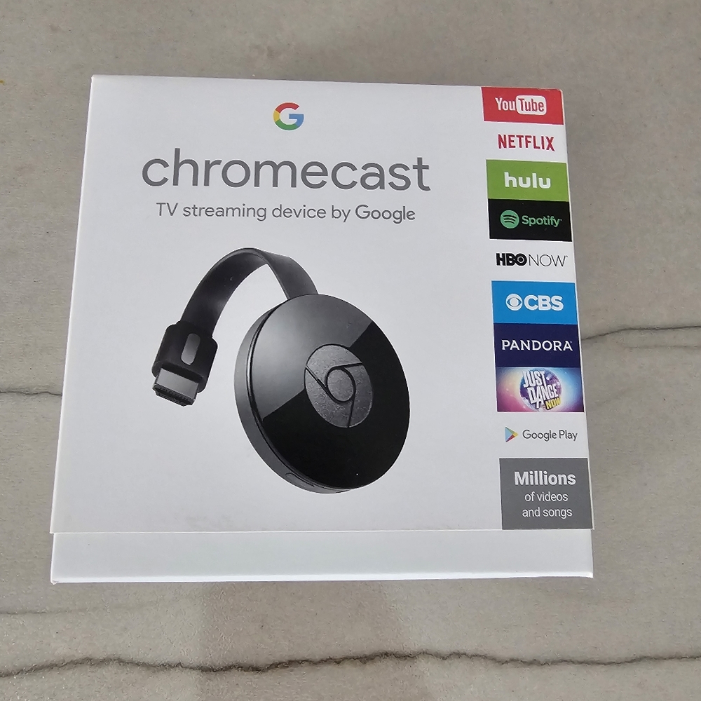 Google Chromecast (2nd Generation) HD Media Streamer - stream with wifi Black